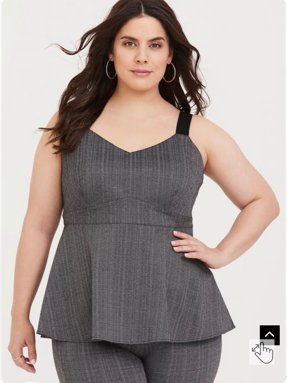 Torrid Grey Chevron Ponte Peplum Tank